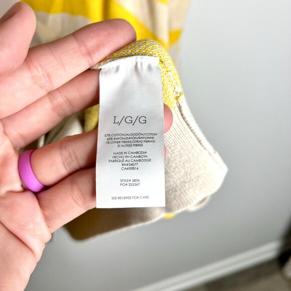 CAbi #5836 Roar Cardigan Sweater Tiger Stripe V-Neck Oversized Slouchy Sz Large - Picture 6 of 7